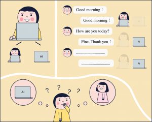 「涂林測試」是利用電腦模仿人類的遊戲,來判斷機器的思考能力。圖│研之有物